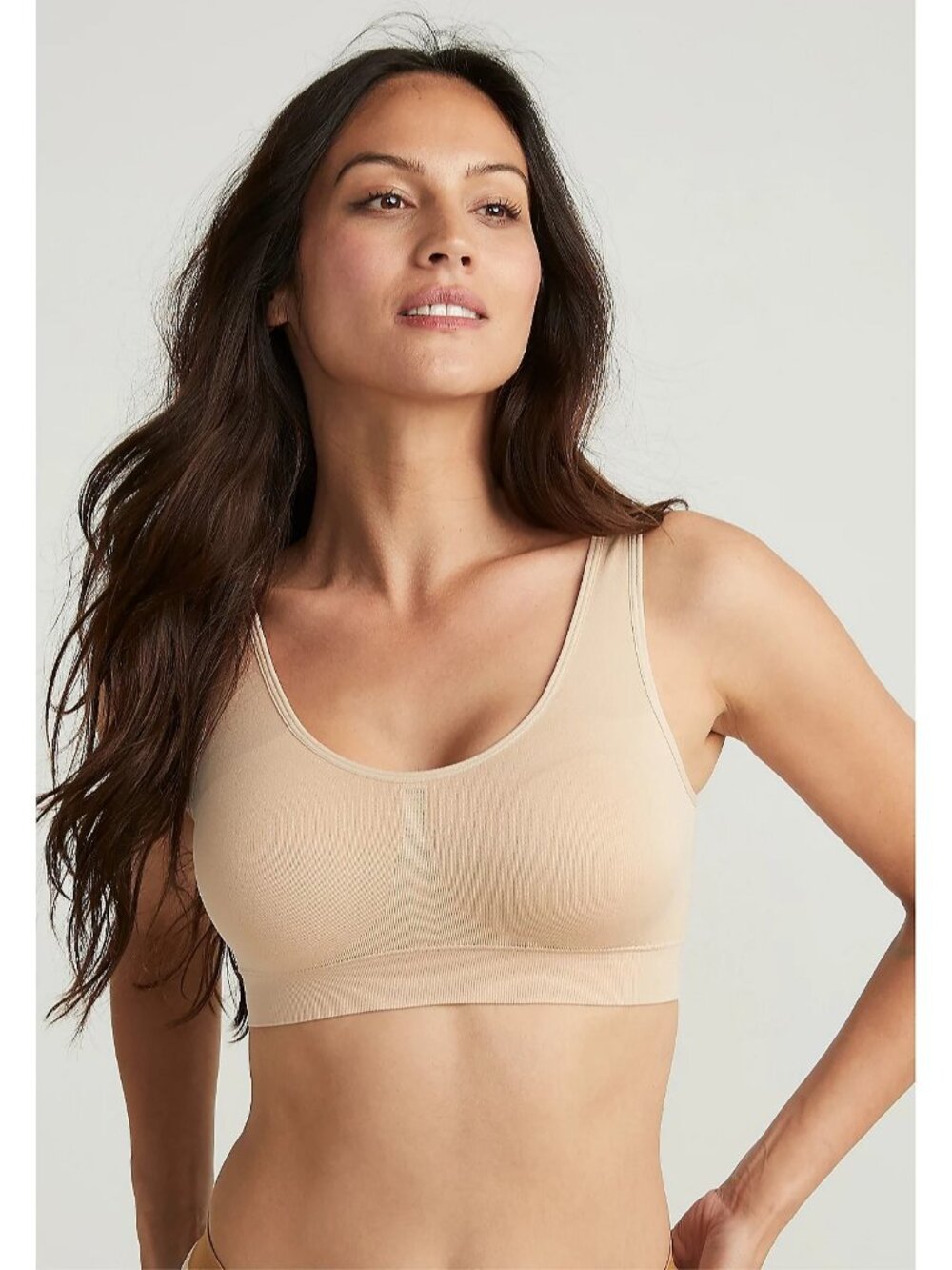 Jockey Sz M Tan Modern Micro Seamless Wireless Bralette Bra